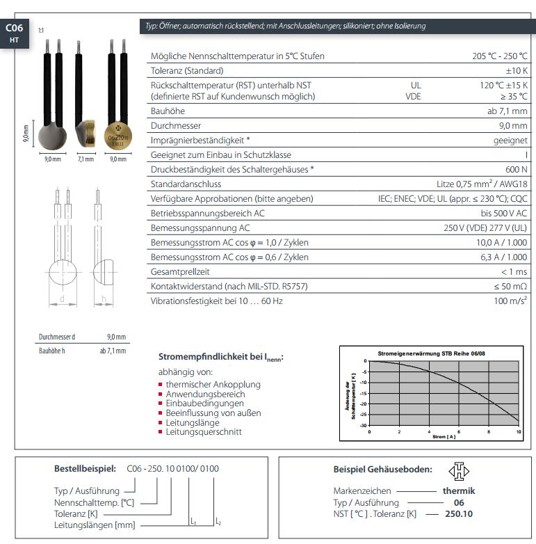 C06HT规格THERMIK温控器