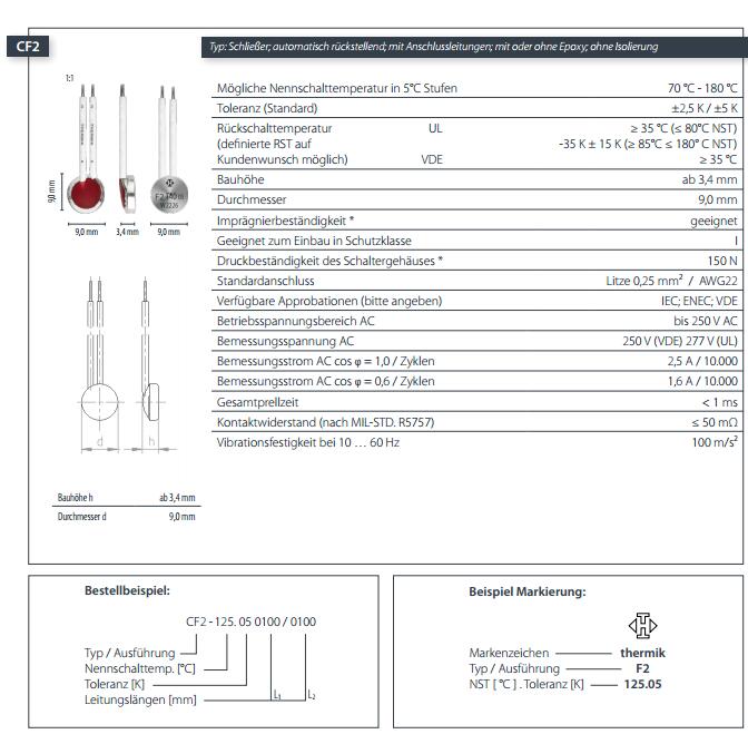 CF2规格THERMIK温控器