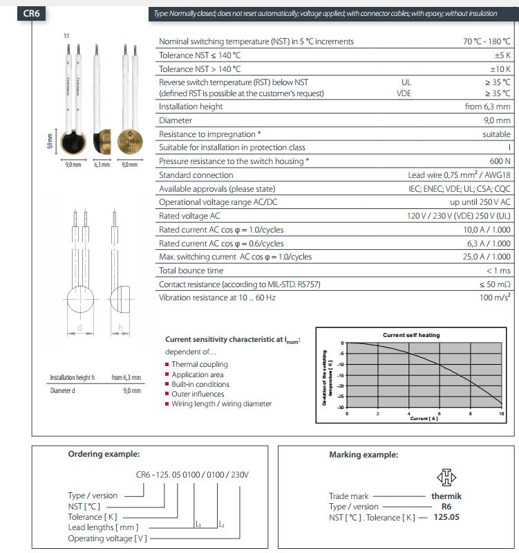 CR6规格THERMIK温控器