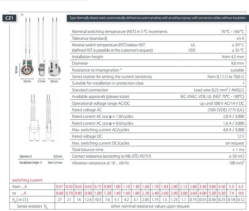 CZ1规格THERMIK温控器