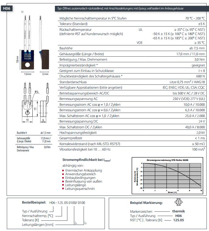 H06规格THERMIK温控器