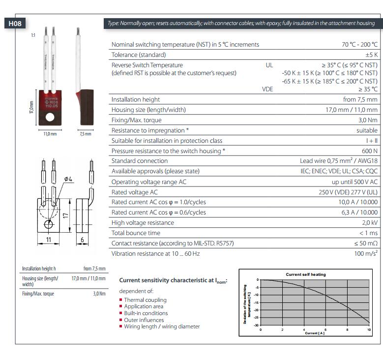 H08规格THERMIK温控器