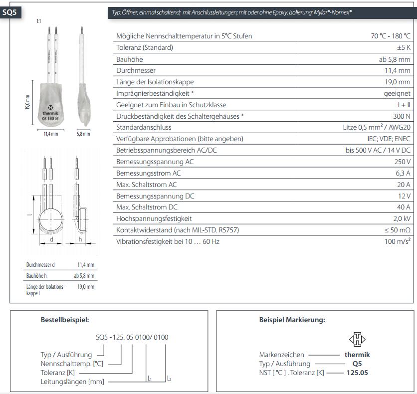 SQ5规格THERMIK温控器