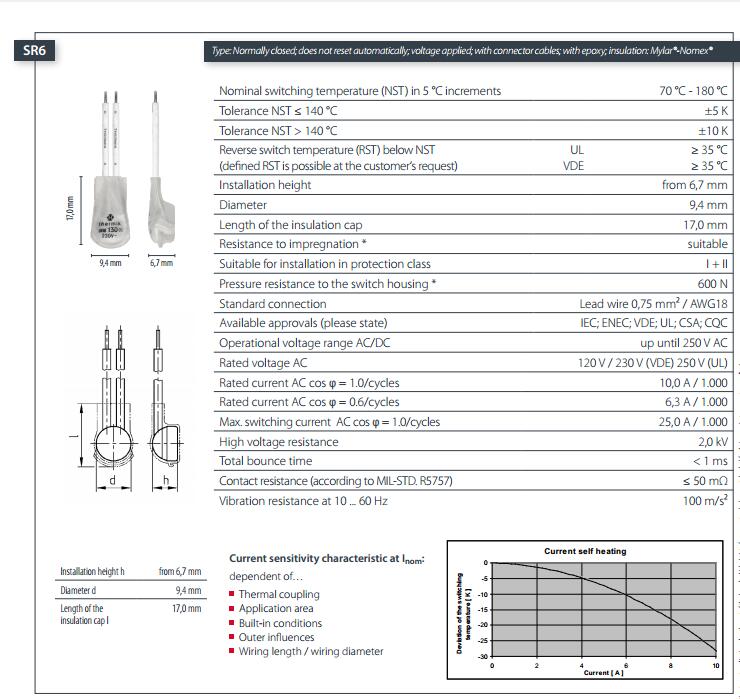 SR6规格THERMIK温控器