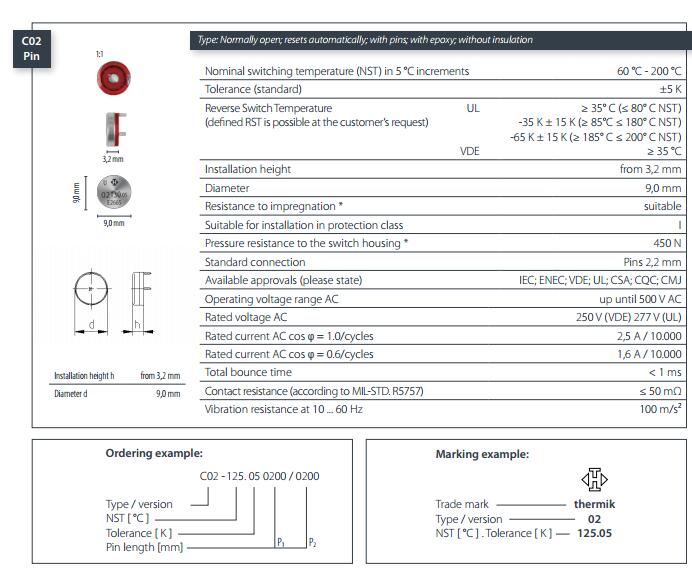 C02 PIN thermostat