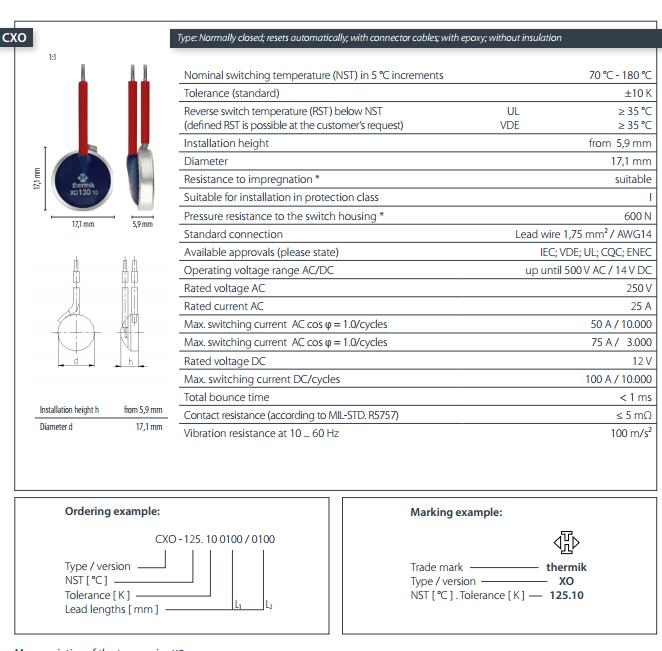 CXO thermostat