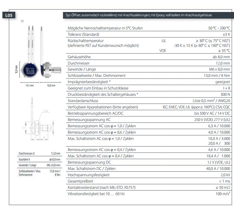 L05 thermostat