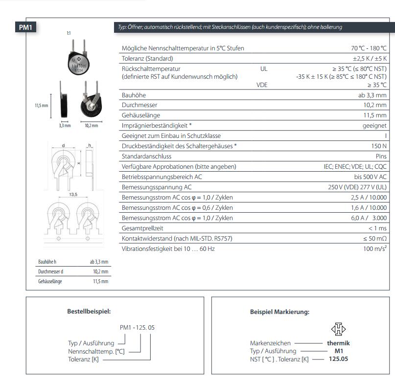 PM1 thermostat