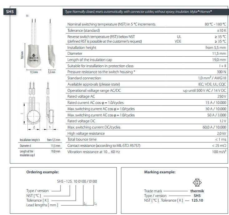 SH5 thermostat